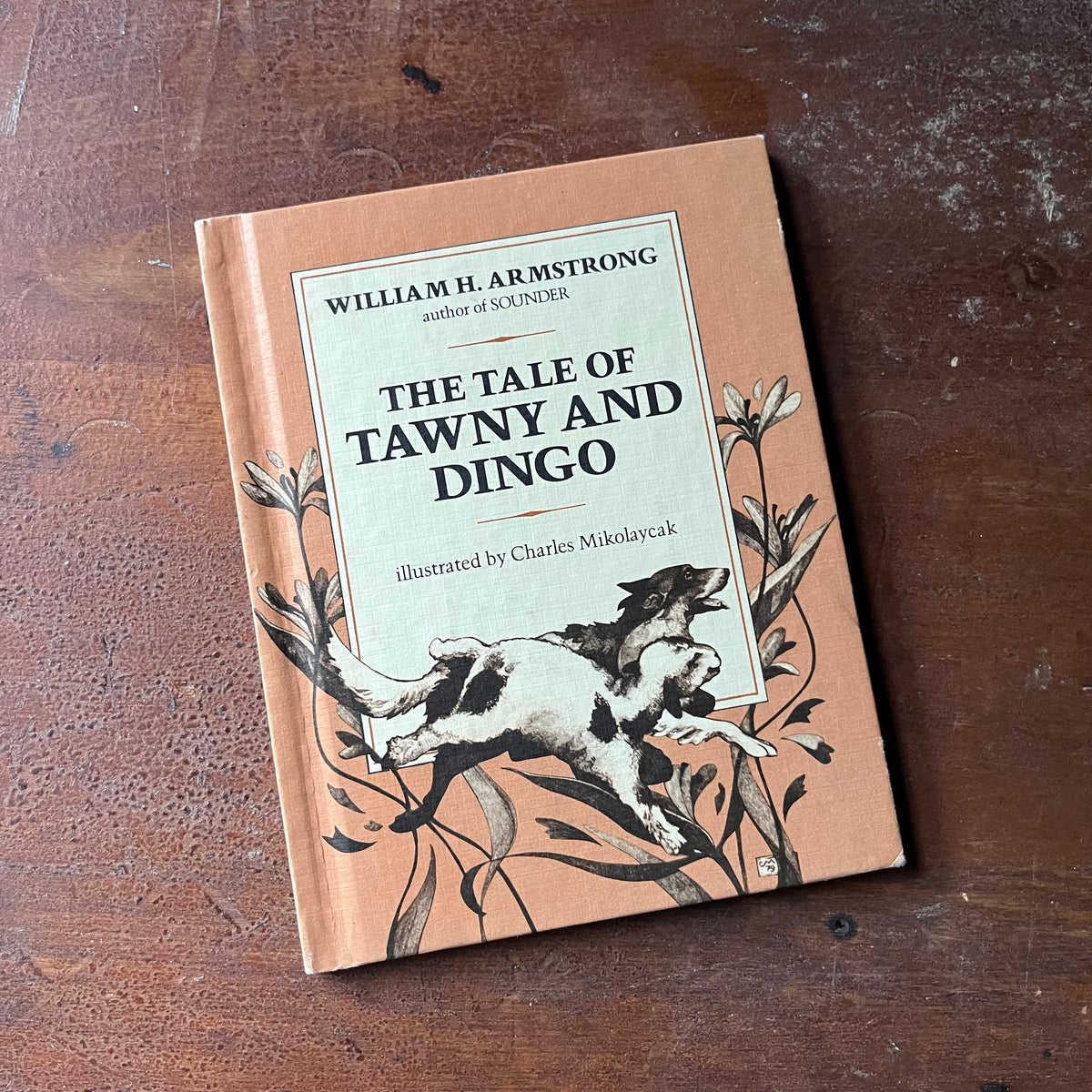 vintage children's picture book, Weekly Reader Book - The Tale of Tawny and Dingo written by William H. Armstrong with illustrations by Charles Mikolaycak - view of the front cover