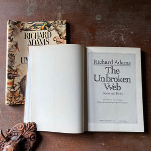 vintage book, stories & fables - Richard Adams Stories & Fables:  The Unbroken Web with illustrations by Yvonne Gilbert & Jennifer Campbell - view of the title page
