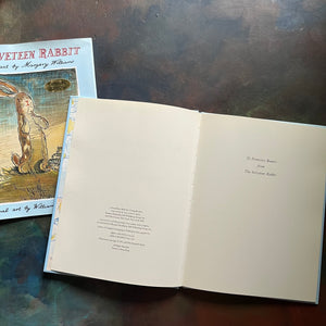 The Velveteen Rabbit written by Margery Williams-illustrated by William Nicholson-vintage children's picture book-view of the copyright & dedication pages