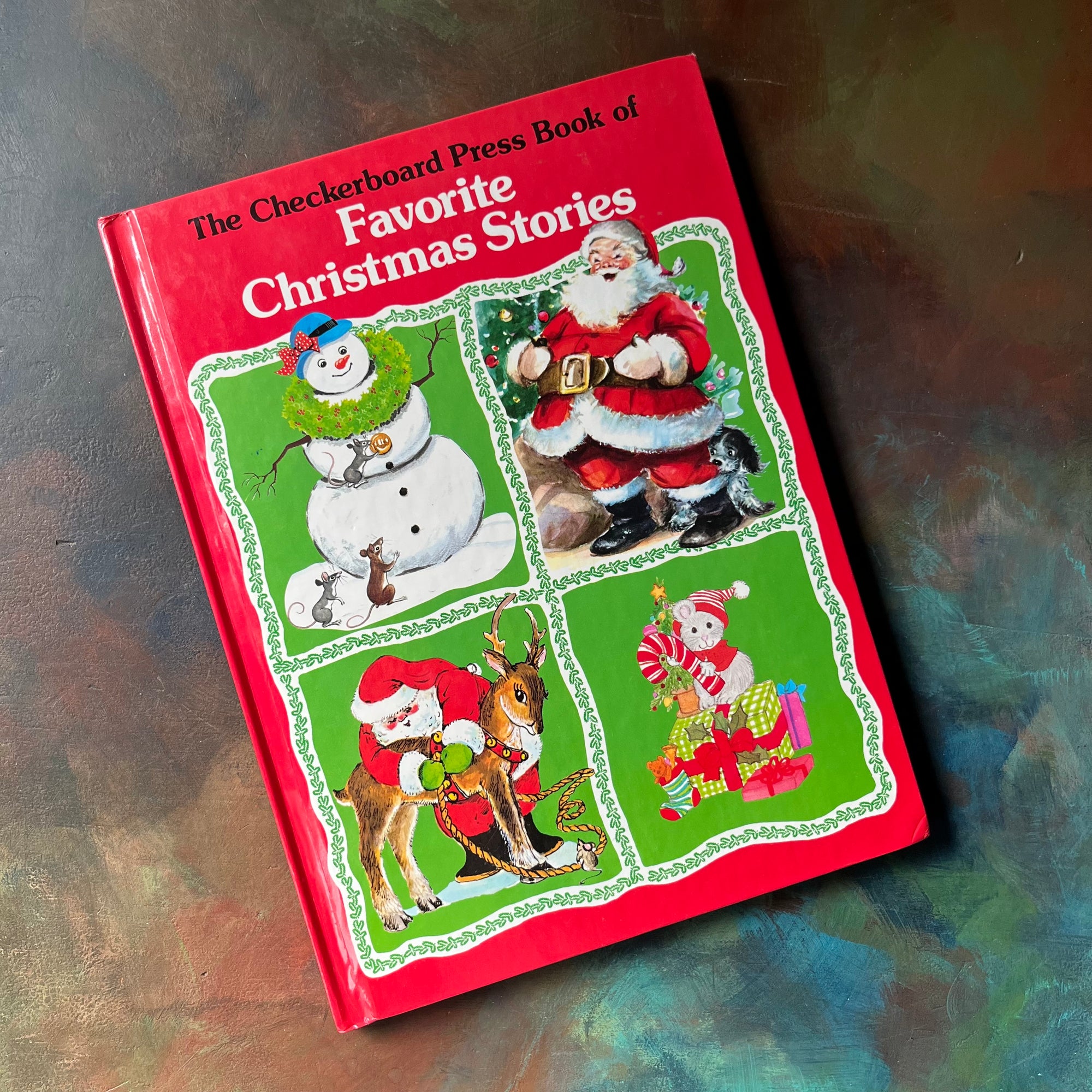 The Checkerboard Press Book of Favorite Christmas Stories-vintage children's Christmas Book-vintage children's storybook-front cover