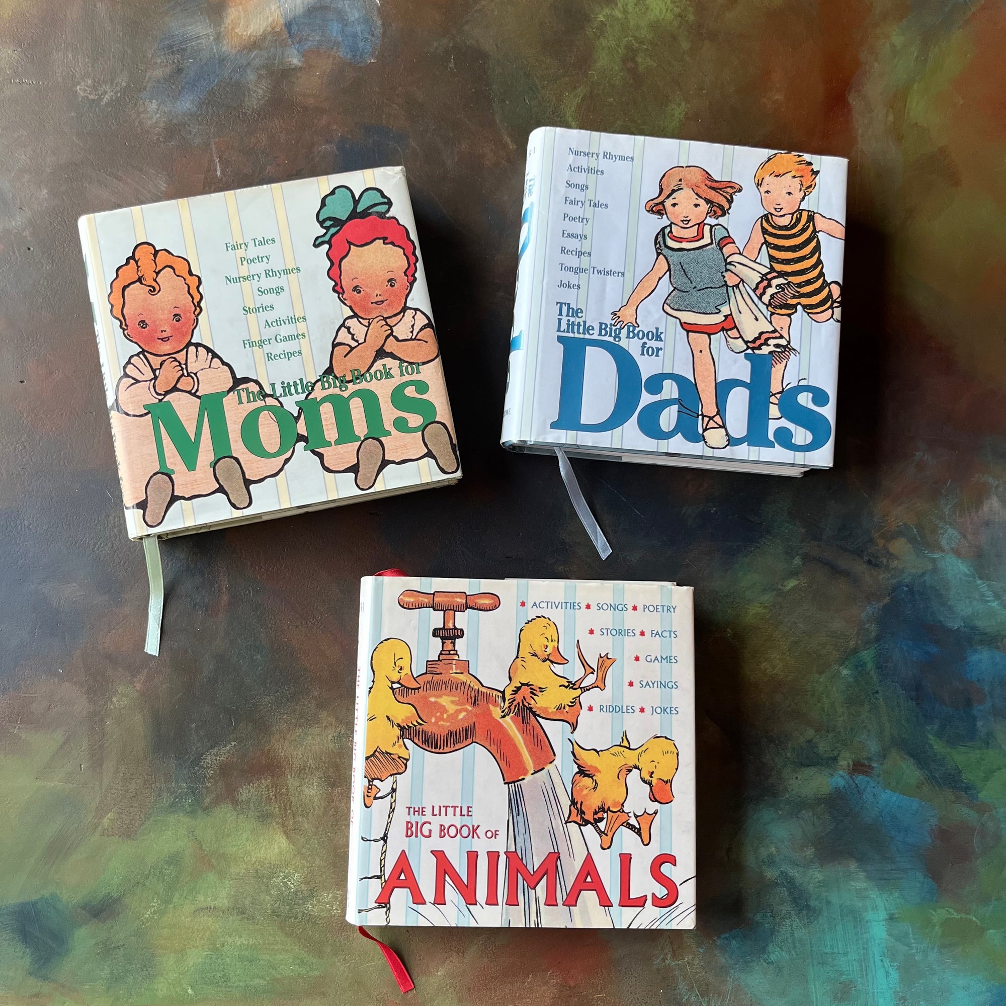 Set of Three - The Little Big Book of Moms, Dads, Animals-Welcome Books-First Edition Gift Books - view of the dust jacket's front covers