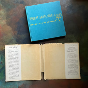 Thee, Hannah! written and illustrated by Marguerite de Angeli-antique children's book-local Philadelphia, PA history-view of the dust jacket's inside flaps