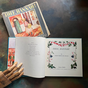 Thee, Hannah! written and illustrated by Marguerite de Angeli-antique children's book-local Philadelphia, PA history-view of the title page