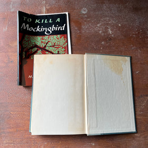 classic American Novel, Pulitzer Prize Novel - To Kill A Mockingbird by Harper Lee-1960 First Edition, 7th Printing - view of the back, inside cover