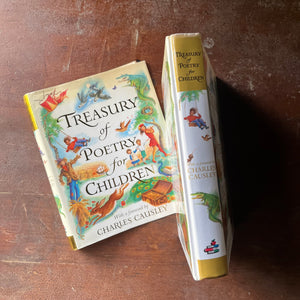 vintage children's poetry, children's anthology of Poetry - Treasury of Poetry for Children Selected by Susie Gibbs with Foreword by Charles Causley and illustrations by Daz Wallis - view of the spine