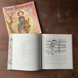 Yonie Wondernose written and illustrated by Marguerite De Angeli-A Caldecott Honor Book-vintage children's picture book-view of the copyright page which also lists other books written by Marguerite De Angeli