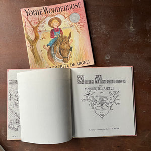 Yonie Wondernose written and illustrated by Marguerite De Angeli-A Caldecott Honor Book-vintage children's picture book-view of the title page