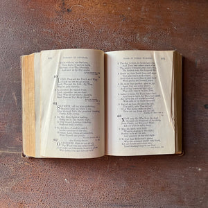 Log Cabin Vintage – Vintage nonfiction – religious text – prayer book – Lutheran Church Book - St. Paul's Lutheran Church Sassaansville, PA - Lutheran Prayer Book - 1918 Edition - View of the condition of the page folds within the book