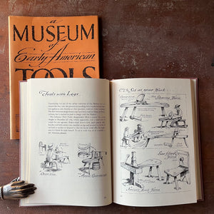 Log Cabin Vintage - vintage book, vintage history book, vintage art book - A Museum of Early American Tools written and illustrated by Eric Sloane - 1964 Edition with Dust Jacket - view of the illustrations