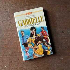 Log Cabin Vintage - vintage young adult book, vintage Scholastic Books Series, Sunfire Romance Series Book - #24 Gabrielle by Mary Francis Shura - view of the front cover