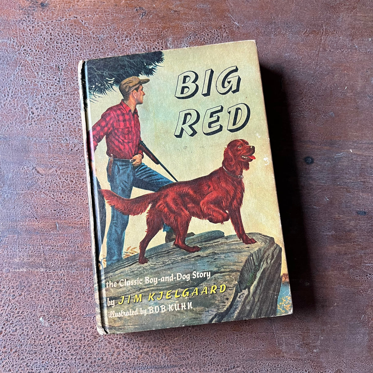 Log Cabin Vintage – vintage children’s book, children’s book, chapter book – Big Red by Jim Kjelgaard with illustrations by Bob Kuhn - a 1945 Edition - view of the front cover