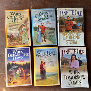 Log Cabin Vintage - Christian fiction, Christian Book Series, Christian Authors, Christian Young Adult Books - Canadian West Complete Book Set by Janette Oke - view of the front covers