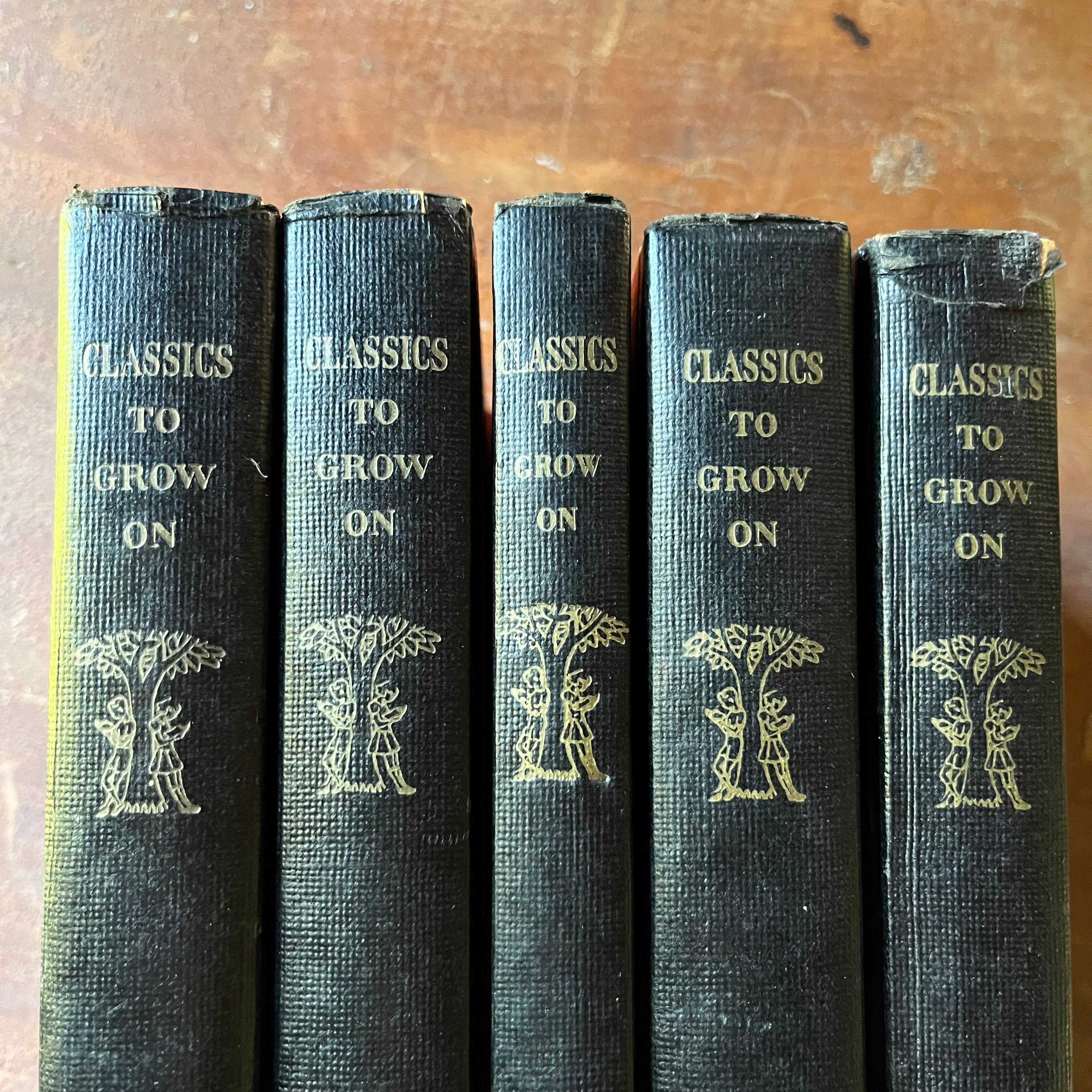 Classics to Grow On Book Set - Five Book Set - closeup of the top of the spines