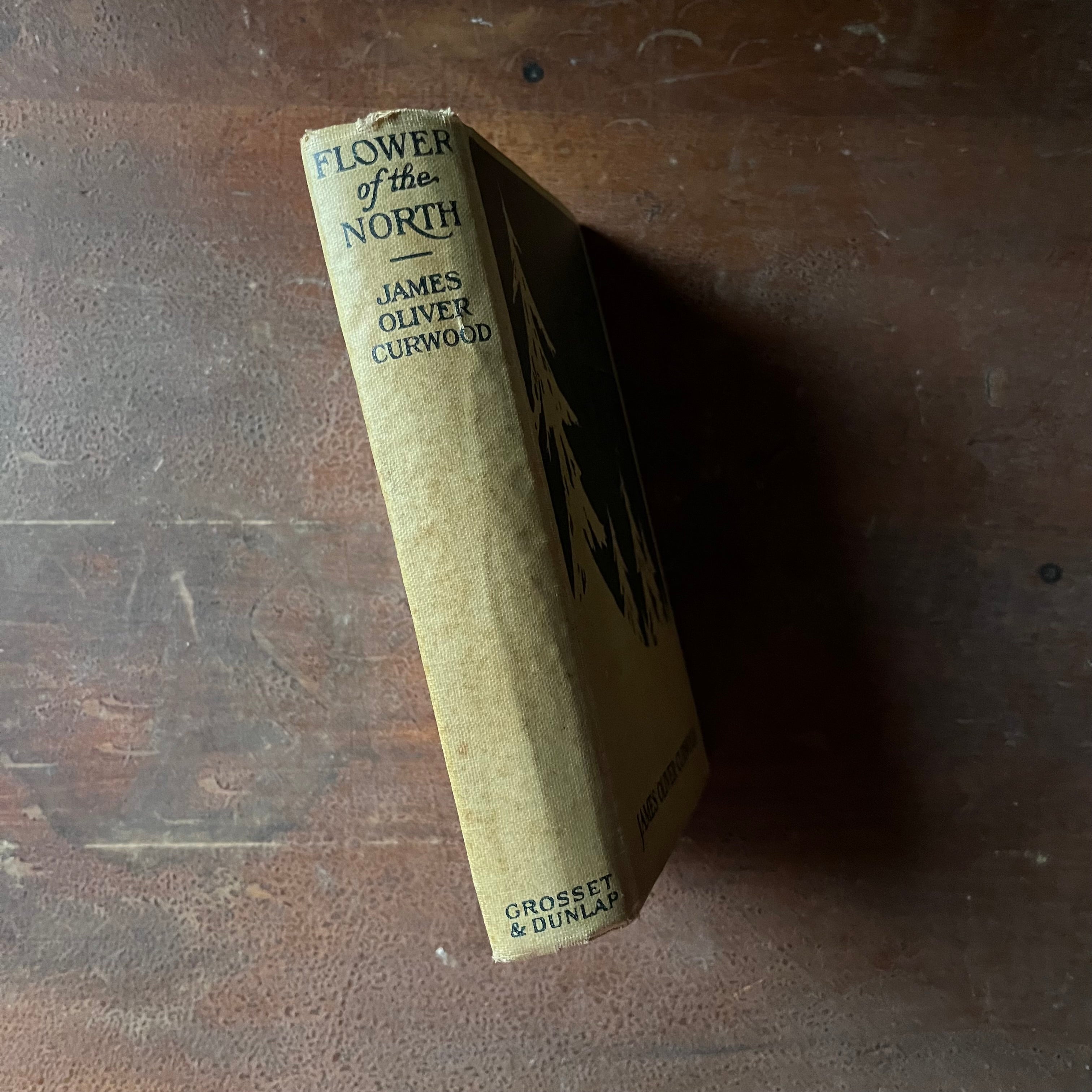 Log Cabin Vintage – vintage fiction – vintage romance book - Flower of the North by James Oliver Curwood - view of the spine