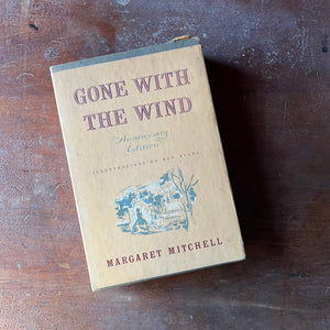 Log Cabin Vintage – classic literature – epic saga - Gone with the Wind by Margaret Mitchell illustrated by Ben Stahl - view of the front of the book sleeve