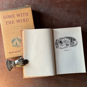 Log Cabin Vintage – classic literature – epic saga - Gone with the Wind by Margaret Mitchell illustrated by Ben Stahl - view of part 1