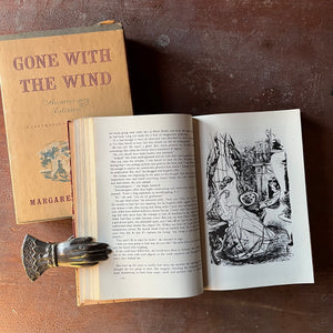 Log Cabin Vintage – classic literature – epic saga - Gone with the Wind by Margaret Mitchell illustrated by Ben Stahl - view of the full-page illustrations