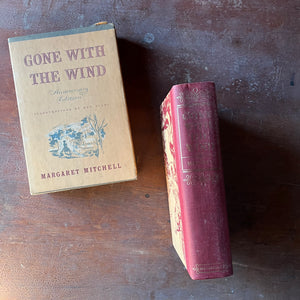 Log Cabin Vintage – classic literature – epic saga - Gone with the Wind by Margaret Mitchell illustrated by Ben Stahl - view of the spine