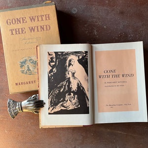 Log Cabin Vintage – classic literature – epic saga - Gone with the Wind by Margaret Mitchell illustrated by Ben Stahl - view of the title page