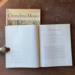Log Cabin Vintage - vintage non-fiction book, non-fiction book, art book, vintage art book - Grandma Moses by Otto Kallir with Dust Jacket - view of the copyright & acknowledgements pages