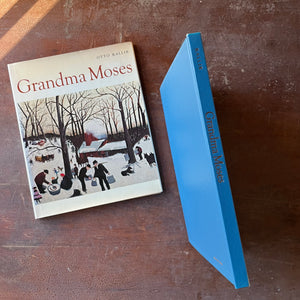 Log Cabin Vintage - vintage non-fiction book, non-fiction book, art book, vintage art book - Grandma Moses by Otto Kallir with Dust Jacket - view of the spine