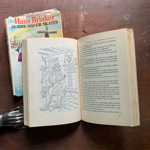 Hans Brinker or The Silver Skates a 1954 Junior Deluxe Editions Vintage Book Illustration