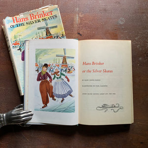 Hans Brinker or The Silver Skates a 1954 Junior Deluxe Editions Vintage Book Title Page