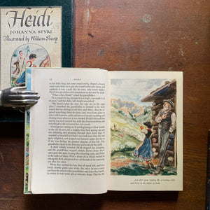 Heidi by Johnanna Spyri with Book Sleeve - Illustrated Junior Library Edition - Full Page, Color Illustration