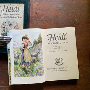 Heidi by Johnanna Spyri with Book Sleeve - Illustrated Junior Library Edition - Title Page