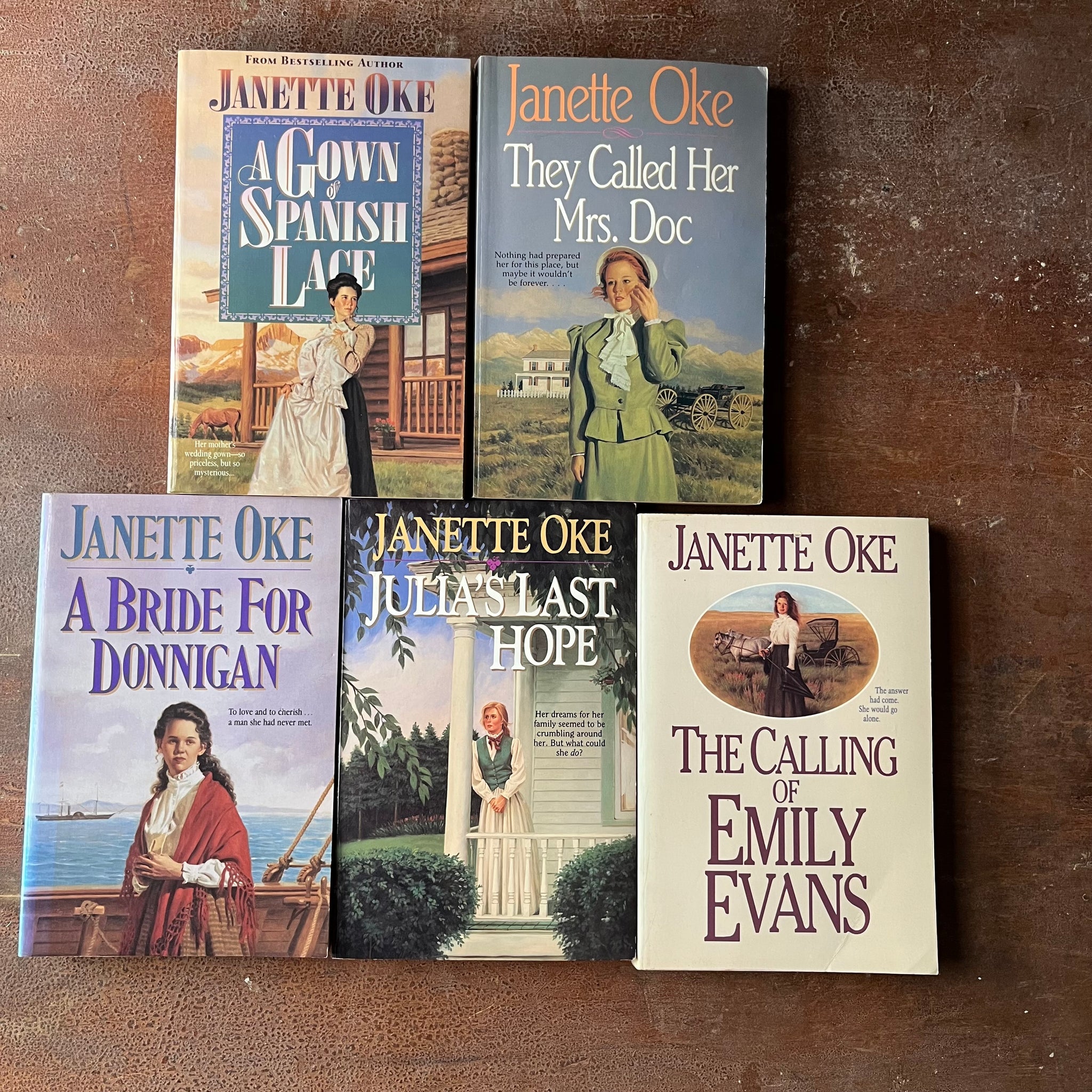 Janette Oke Books - Set of 5 Titles - Log Cabin Vintage