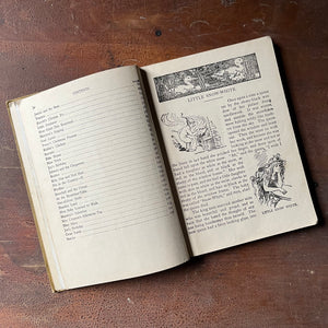 Little Snow White or the Magic Mirror - 1906 Edition - contents page & page one of the story of Snow White