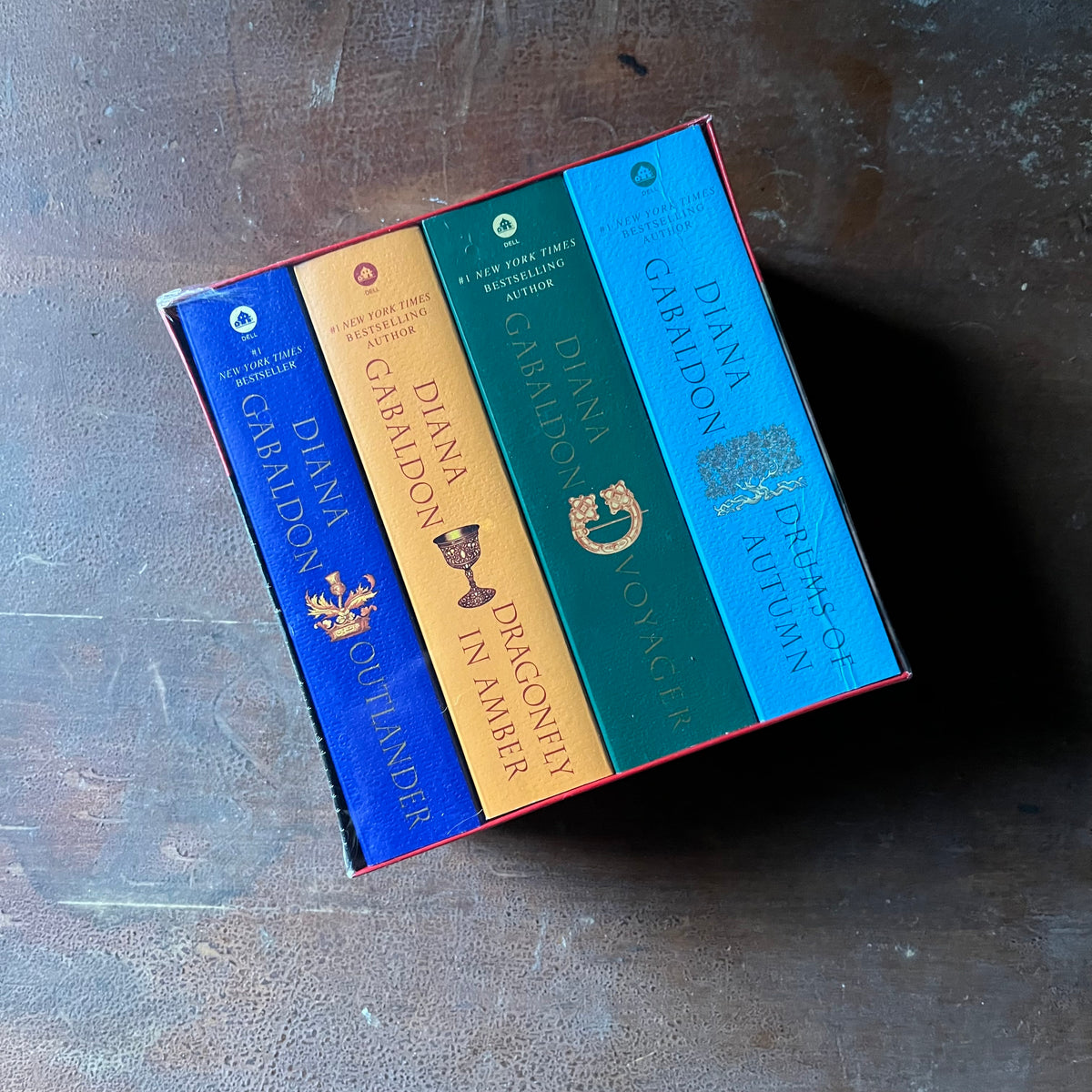 The Outlander Series Box Set by Diana Gabaldon - view of the side of the book spines