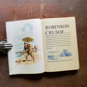 Robinson Crusoe by Daniel Defoe - 1955 Junior Deluxe Editions - title page