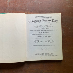 Singing Every Day 1957 Vintage Music Book - Title Page