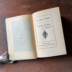 The Day's Work by Rudyard Kipling - 1899 Edition - title page view - embossed page