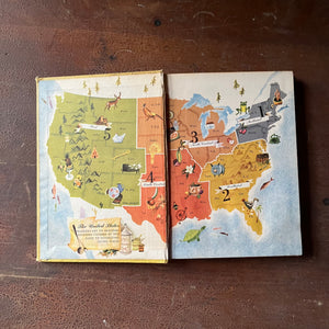 The Ford Treasury of Favorite Recipes From Famous Eating Places - view of the inside cover's map of the United States