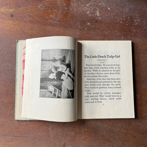 Log Cabin Vintage - vintage children's book, vintage non-fiction, vintage book - The Children of All Lands Stories:  The Little Dutch Tulip Girl by Madeline Brandeis - view of the photographs and text within the book