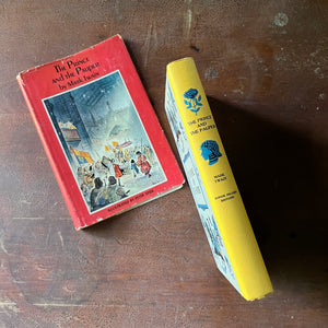 The Prince and the Pauper by Mark Twain - a 1955 Junior Deluxe Editions Children's Chapter Book - view of the spine