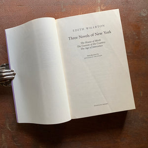 Three Novels of New York by Edith Wharton - Penguin Classics Edition - title page