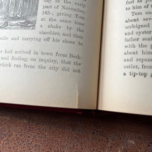 Log Cabin Vintage – vintage children’s book, children’s book, chapter book - Tom Brown's Schooldays by an Old Boy written by Thomas Hughes and illustrated by Arthur Hughes and Sydney Prior Hall - view of a minor page tear