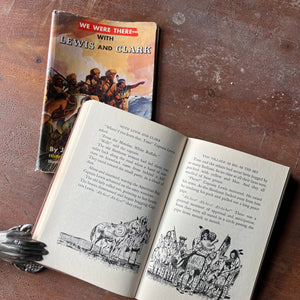 Log Cabin Vintage – vintage children’s book, children’s book, chapter book, history book – We Were There Series - We Were There with Lewis & Clark by James Munves with illustrations by Robert Glaubke - view of the illustrations