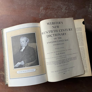 Log Cabin Vintage – vintage non-fiction, vintage dictionary - Webster's New Twentieth Century Dictionary Unabridged by Noah Webster and Jean L. McKechnie 1966 Second Edition - view of the title page