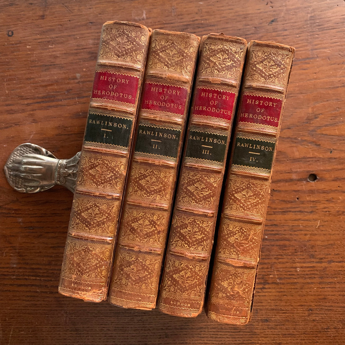 History of Heredotus Complete Set 1862 Leather Bound Spines