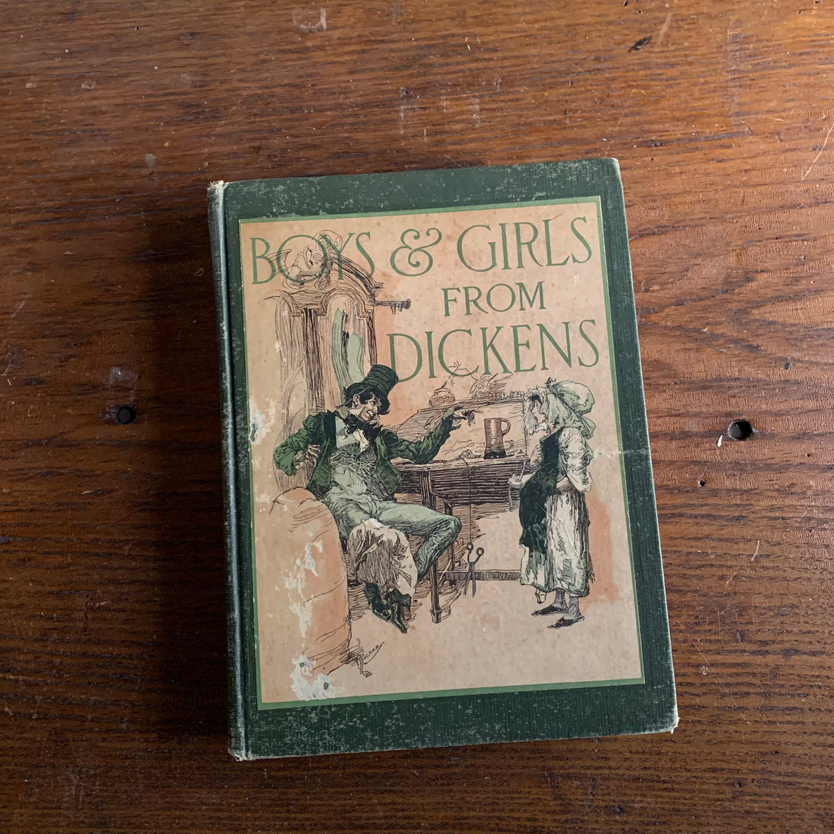 antique children's chapter book - Charles Dickens Classics - Boys and Girls of Dickens Hardcover Edition - view of the front cover