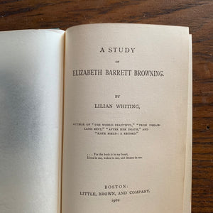 The Study of Elizabeth Barrett Browning by Lilian Whiting